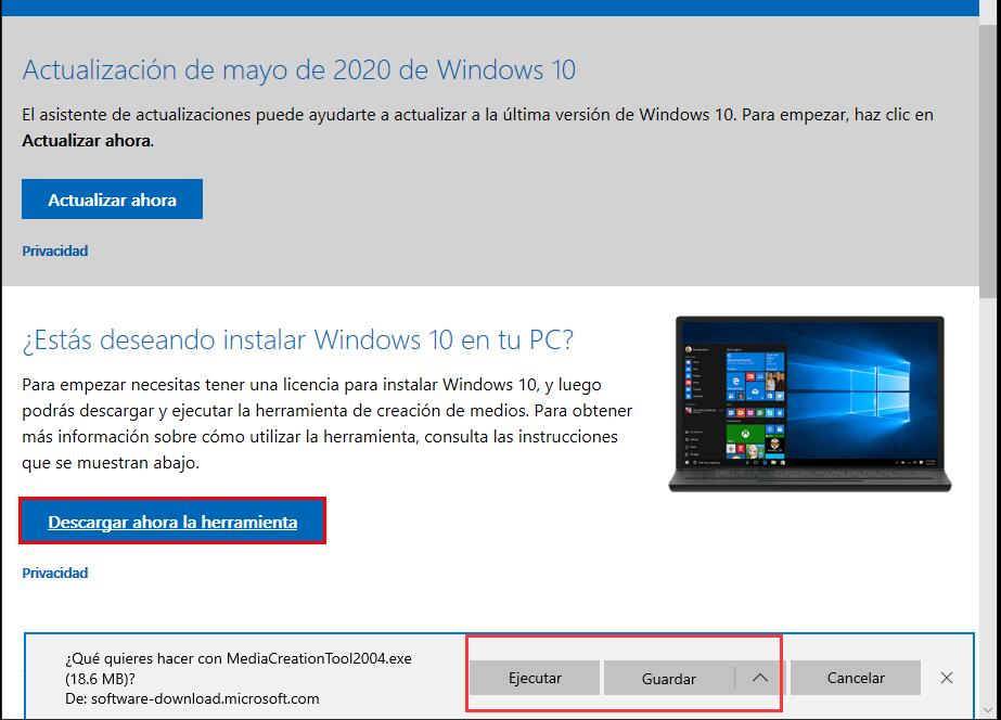 Descargar ISO Windows 10 Pro / Home 
